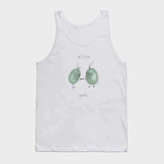 Olive Love Tank Top by cheriedirksen